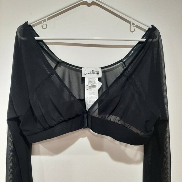 Joseph Ribkoff black shadow sheer cover up blouse - Picture 3 of 11